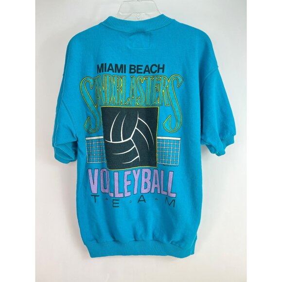 Sun Shirts Tops - Vintage 80s Sun Shirts Miami Beach Sandblasters Volleyball Team Sweatshirt Crewn